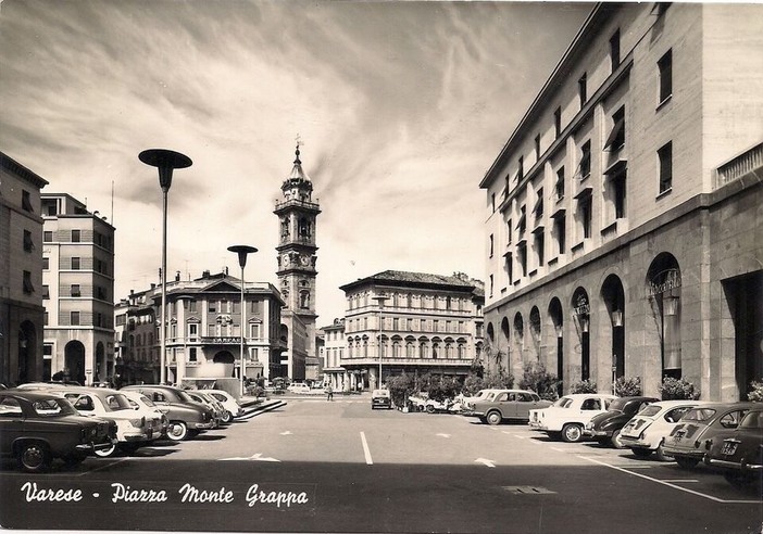 LA VARESE NASCOSTA. Una cartolina dagli anni Cinquanta: ecco com'era piazza Monte Grappa