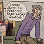 Antonio Tosi nel fumetto che racconta la nascita di Aubam e, nel riquadro, con l'assessore Paola Reguzzoni e il vicepresidente dell'associazione Massimo Ripamonti