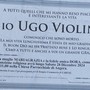 Il necrologio di Ugo Violini affisso ad Angera