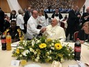 Denis Buosi con la figlia Stella alla presenza di Papa Francesco