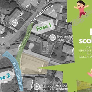 La cartina che indica la sperimentazione della &quot;piazza scolastica&quot; alla scuola Quaglia di Bogno a Besozzo