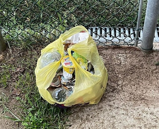 La spazzatura abbandonata al Parco Bergora