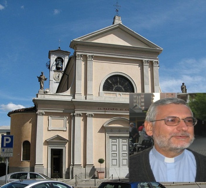 La chiesa dedicata ai Santi Nazario e Celso, ad Arnate - Nel riquadro don Don Paolo Stefanazzi