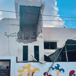 La scuola del Claun il Pimpa bombardata nella Striscia di Gaza