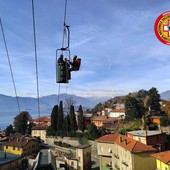 Laveno: addestramento del Soccorso Alpino sulle funivie del Lago Maggiore