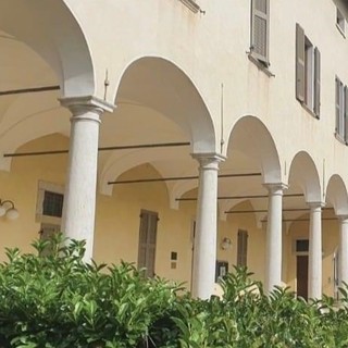 Il cortile dello storico Palazzo Marinoni a Saltrio