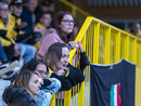 Tensione, sofferenza e alla fine... una simpatica linguaccia al Como (foto Alessandro Umberto Galbiati)