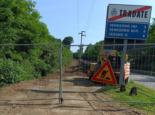 Nuovo percorso ciclopedonale: 30 all'ora e senso unico alternato sulla SP46 tra Venegono Inferiore e Tradate