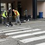 I rilievi della polizia locale questa mattina sul luogo dell'incidente