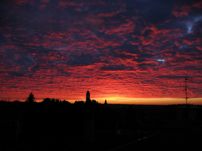 Foto Bruno Dalla Valle: veduta di Bizzozero al tramonto