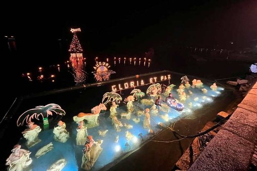 Una delle passate edizioni del presepe sommerso di Laveno