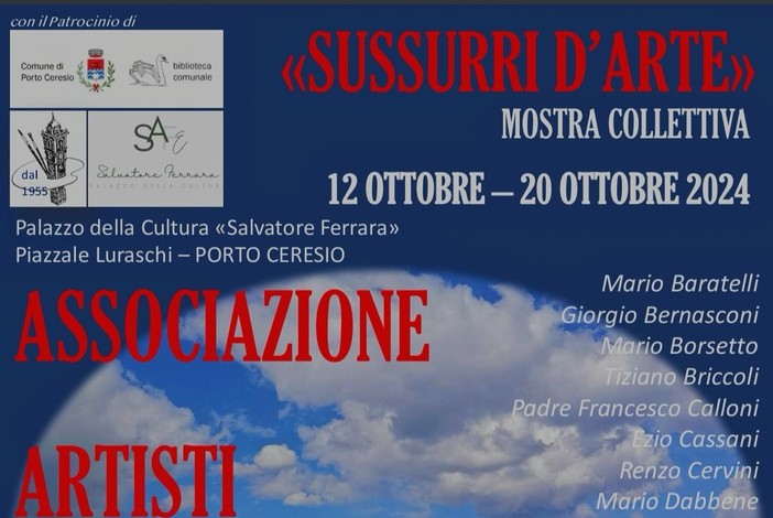 &quot;Sussurri d'arte&quot; in mostra a Porto Ceresio