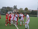 Nicolò Palazzolo durante la rissa a fine gara contro il Chieri (foto Ezio Macchi)