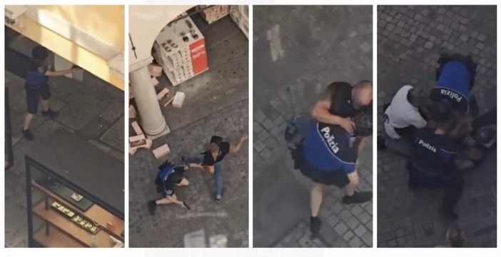 Alcune delle fasi concitate dell'arresto riprese dal video amatoriale