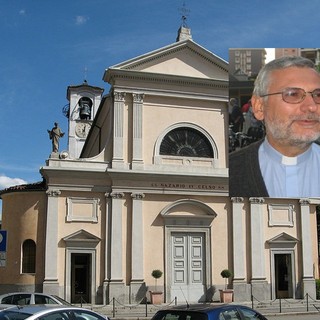 La chiesa dedicata ai Santi Nazario e Celso, ad Arnate - Nel riquadro don Don Paolo Stefanazzi