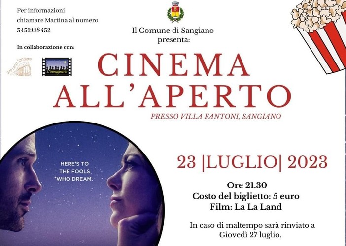 Cinema all'aperto a Villa Fantoni per l'estate di Sangiano