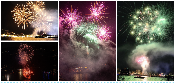 Lo spettacolo dei fuochi artificiali di Laveno nelle splendide immagini di &quot;Fotografia Galbiati - Alberto Bernasconi&quot; e Dario Zanon