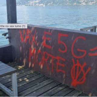 Luino, scritte “no vax” e contro il 5G deturpano ancora il Parco a Lago