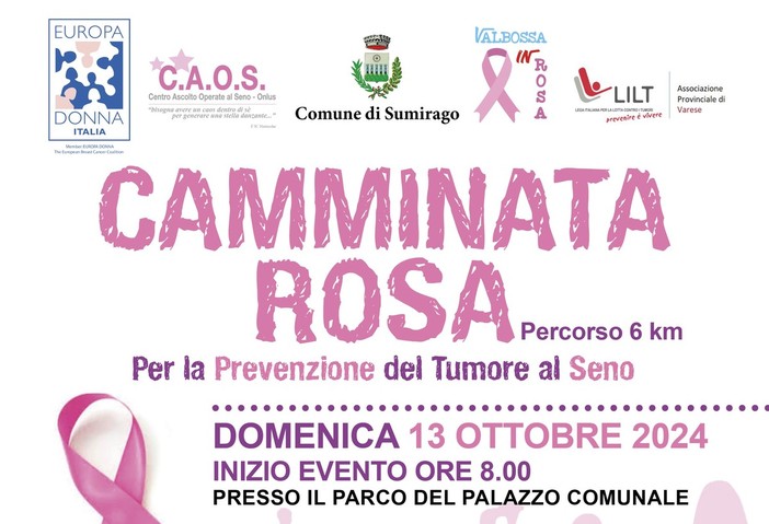 Domenica tutti a Sumirago per la Camminata Rosa