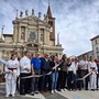 Il taglio del nastro in piazza San Giovanni