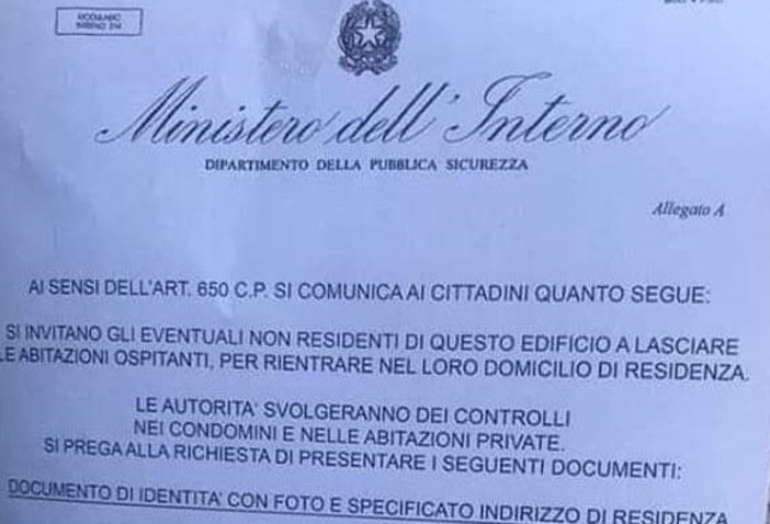 Truffe a Cassano, il volantino del Ministero dell’Interno e il falso vigile