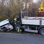 I vigili del fuoco sul luogo dell'incidente