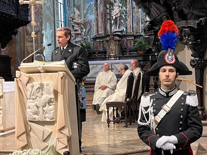 Il colonnello Marco Gagliardo durante le celebrazioni