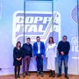 La &quot;squadra&quot; che oggi ha presentato le Final Four di Hockey 2025 (tutte le foto di Alessandro Galbiati)