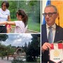 Dida: Francesca Schiavone sul campo da tennis insieme a una piccola allieva e, a destra, con il presidente del Rotary Varese Massimo Pozzi. Nella terza foto i lavori sui campi della culla del tennis varesina che aprirà accanto al palaghiaccio