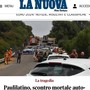 Così l'edizione online della Nuova Sardegna dà la notizia della tragedia