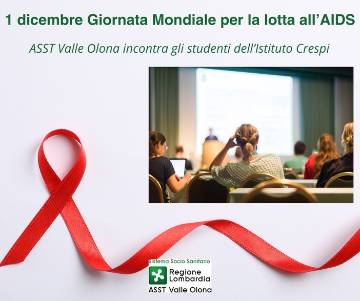 Giornata Mondiale per la lotta contro l’Aids: Asst Valle Olona incontra gli studenti del liceo Crespi di Busto Arsizio