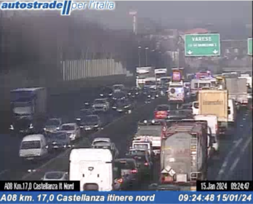 Il punto dell'incidente visto dalle webcam di Autostrade per l'Italia