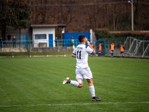 Flavio Becerri in gol con la Solbiatese nella scorsa stagione