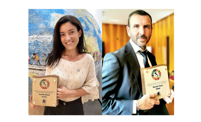 Camilla Buttà di Vector e Davide Tassi di Enav si aggiudicano l’SDG Pioneer Italy 2023