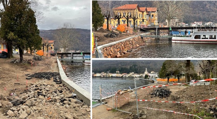 Avanzano i lavori di realizzazione del secondo lotto del nuovo lungolago di Porto Ceresio