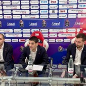 Il coaching staff della Openjobmetis: da sinistra, Federico Renzetti, Herman Mandole e Marco Legovich