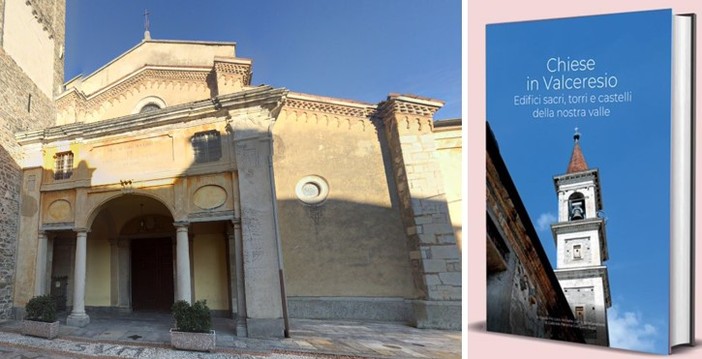 La Basilica di San Vittore di Arcisate e la copertina del libro &quot;Chiese in Valceresio&quot;