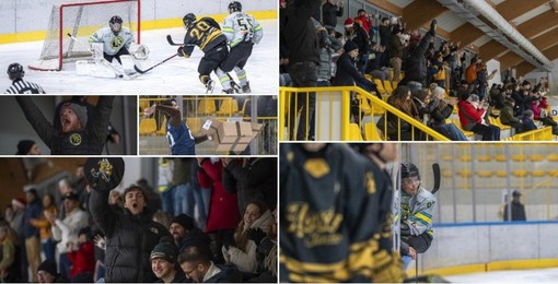 La partitissima contro i Senators Aosta è dei Crazy in un'Acinque Ice Arena caldissima (foto Michele Del Re)