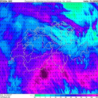 Le precipitazioni totali attese durante l'imminente peggioramento meteo secondo il modello Icon postato dall'esperto Gianluca Bertoni