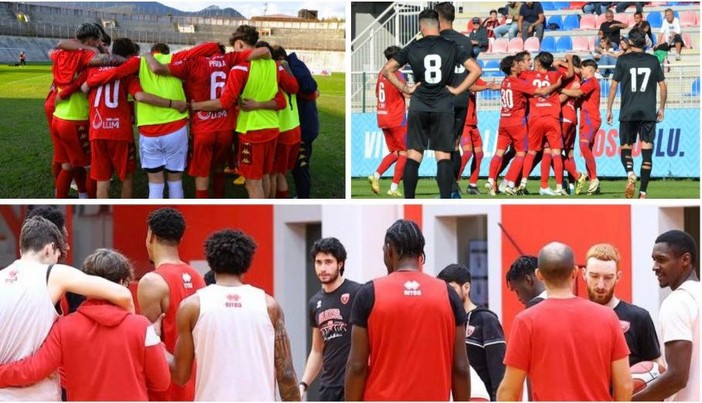 Dall'alto in senso orario il gruppo di Varese (foto Ezio Macchi), Varesina e Pallacanestro Varese