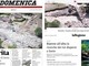 Quotidiani cartacei e online ticinesi con titoli e immagini drammatiche sul disastro in Mesolcina