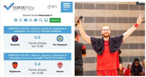 La diretta calcio in cima alla nostra home page attiva dalle 15 e l'attesa per il rientro di Mannion nell'Openjobmetis impegnata alle 18 contro Cremona a Sondrio