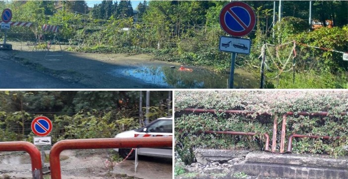 La foto scattata oggi (in alto) e le due inviate in redazione (sotto) da un nostro lettore sull'area all'inizio di via Gasparotto dopo l'incrocio con viale Borri