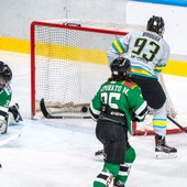 Lorenzo Broggi stavolta ha fatto venire giù il palazzo (Fotoservizio Michele Del Re della partita vinta 12-1 contro gli Spartans Valpellice)