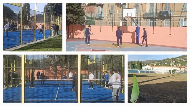 Oggi i giocatori dell'Imperia hanno giocato a padel e a basket