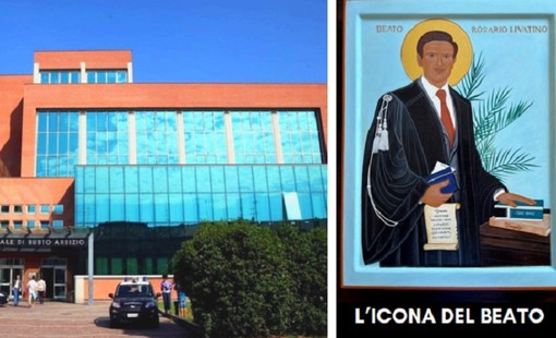 In Tribunale a Busto l'icona del Beato Rosario Livatino. La benedice l'Arcivescovo Delpini