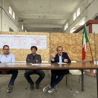 Da sinistra l'ingegner Maltagliati, l'assessore Mariani e il sindaco Antonelli