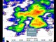La previsione del radar di MeteoSvizzera per le 0.40 di domenica mattina: il puntino rosso è Varese