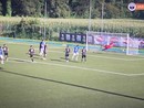 La clamorosa traversa colpita da Orellana, migliore in campo a Venegono, sullo 0-0 nel primo tempo dell'amichevole con la Pro Patria (foto tratta dalla diretta di Paolozerbi.com). Sotto in gallery alcune immagini postate dal sito ufficiale della Varesina Calcio