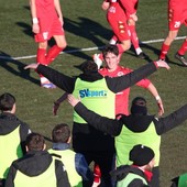 Pietro Marangon, varesino classe 2006, domani dovrebbe essere nuovamente titolare dopo il primo gol in maglia biancorossa (foto Lorenzo Tortarolo - Svsport.it)